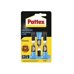 Secondelijm Pattex classic 3gr 2+1 gratis