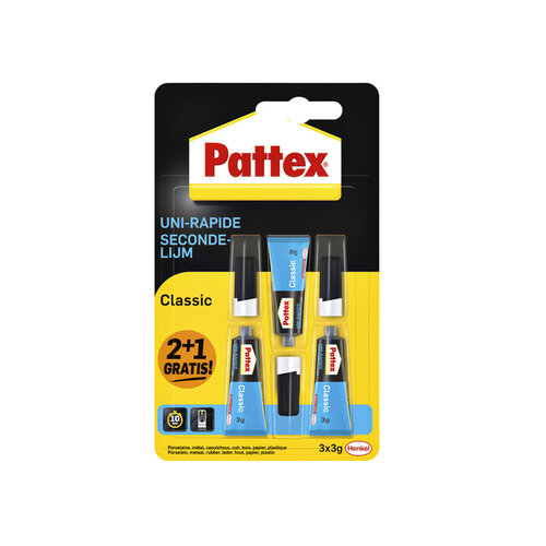 Pattex Secondelijm Pattex classic 3gr 2+1 gratis