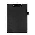 Quantore Porte-bloc Quantore A4 Portrait PVC noir avec pince 100mm + boucle stylo