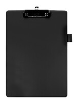 Quantore Porte-bloc Quantore A4 Portrait PVC noir avec pince 100mm + boucle stylo