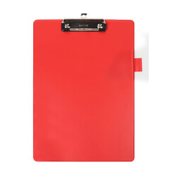 Porte-bloc Quantore A4 portrait PVC rouge avec pince 100mm+boucle stylo