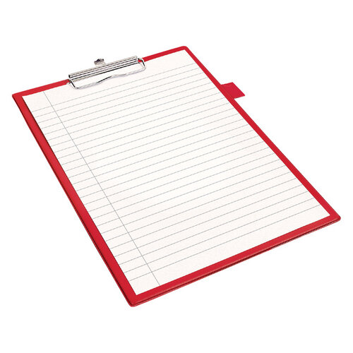 Quantore Porte-bloc Quantore A4 portrait PVC rouge avec pince 100mm+boucle stylo