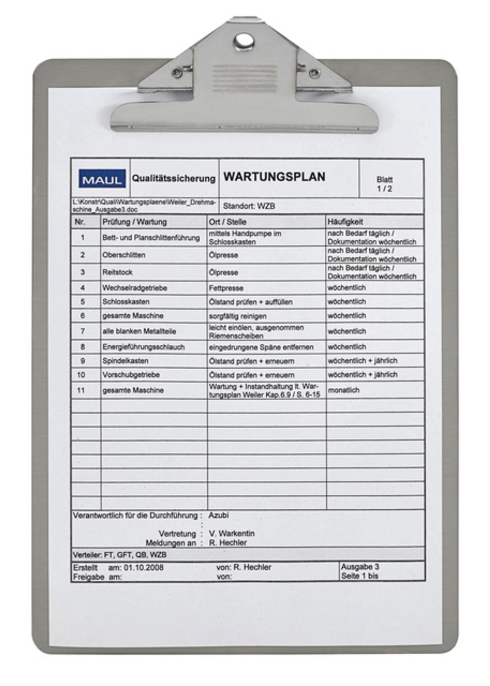 MAUL Porte-bloc MAUL A4 portrait acier inoxydable