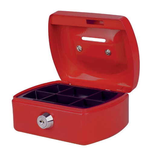 Pavo Coffret caisse Pavo avec fente tirelire 125x95x60mm rouge