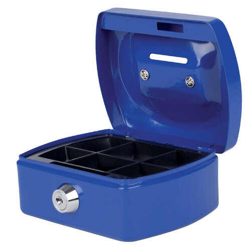 Pavo Coffret caisse Pavo avec fente tirelire 125x95x60mm bleu