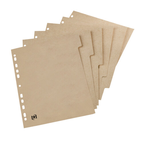 Oxford Intercalaires Oxford Touareg 11 perforations 5 onglets carton naturel