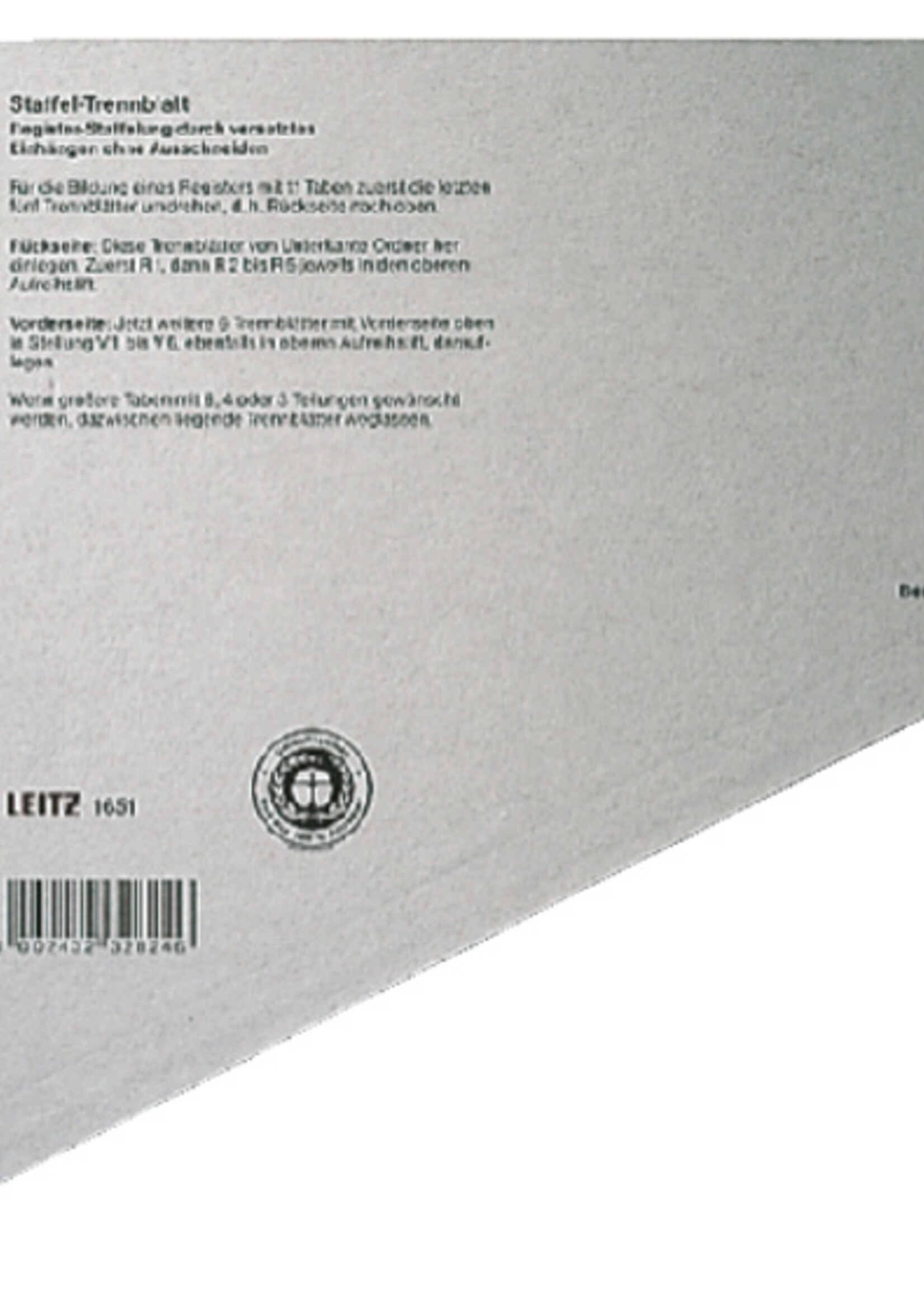 Leitz Scheidingsbladen Leitz A4 karton 200gr 11-gaats grijs