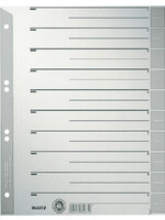 Leitz Intercalaires Leitz 1652 carton 230g A4 4 perforations gris