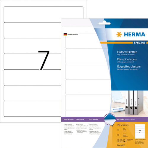 Herma Étiquette dorsale HERMA 38x192mm adhésive étroite blanc