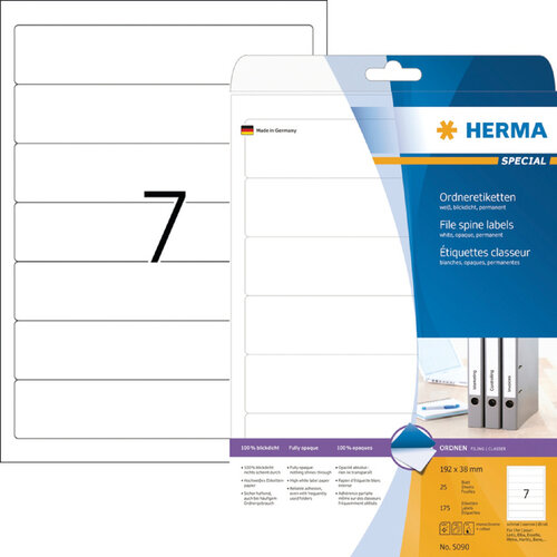 Herma Étiquette dorsale HERMA 38x192mm adhésive étroite blanc