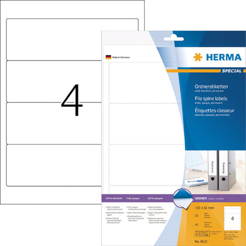 Herma Rugetiket HERMA 5090 smal 38x192mm zelfklevend wit