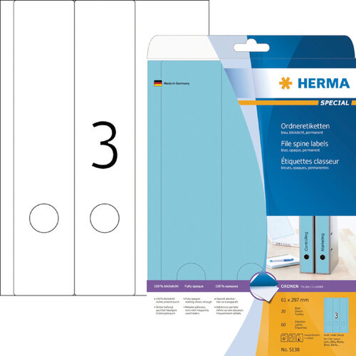 Herma Rugetiket HERMA 5090 smal 38x192mm zelfklevend wit