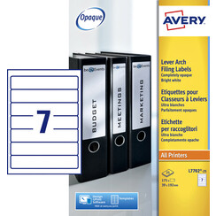 Rugetiket Avery smal 39x192mm zelfklevend wit