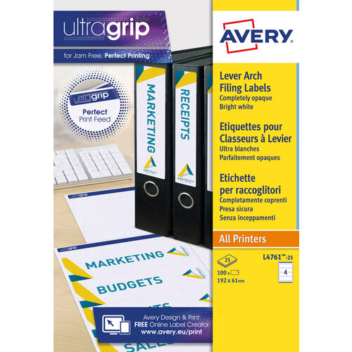 Avery Zweckform Rugetiket Avery Zweckform breed 61x192mm zelfklevend wit