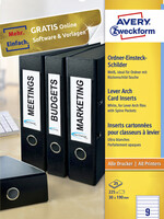 Avery Zweckform Etiquette dorsale Avery Zweckform étroite 30x190mm blanc