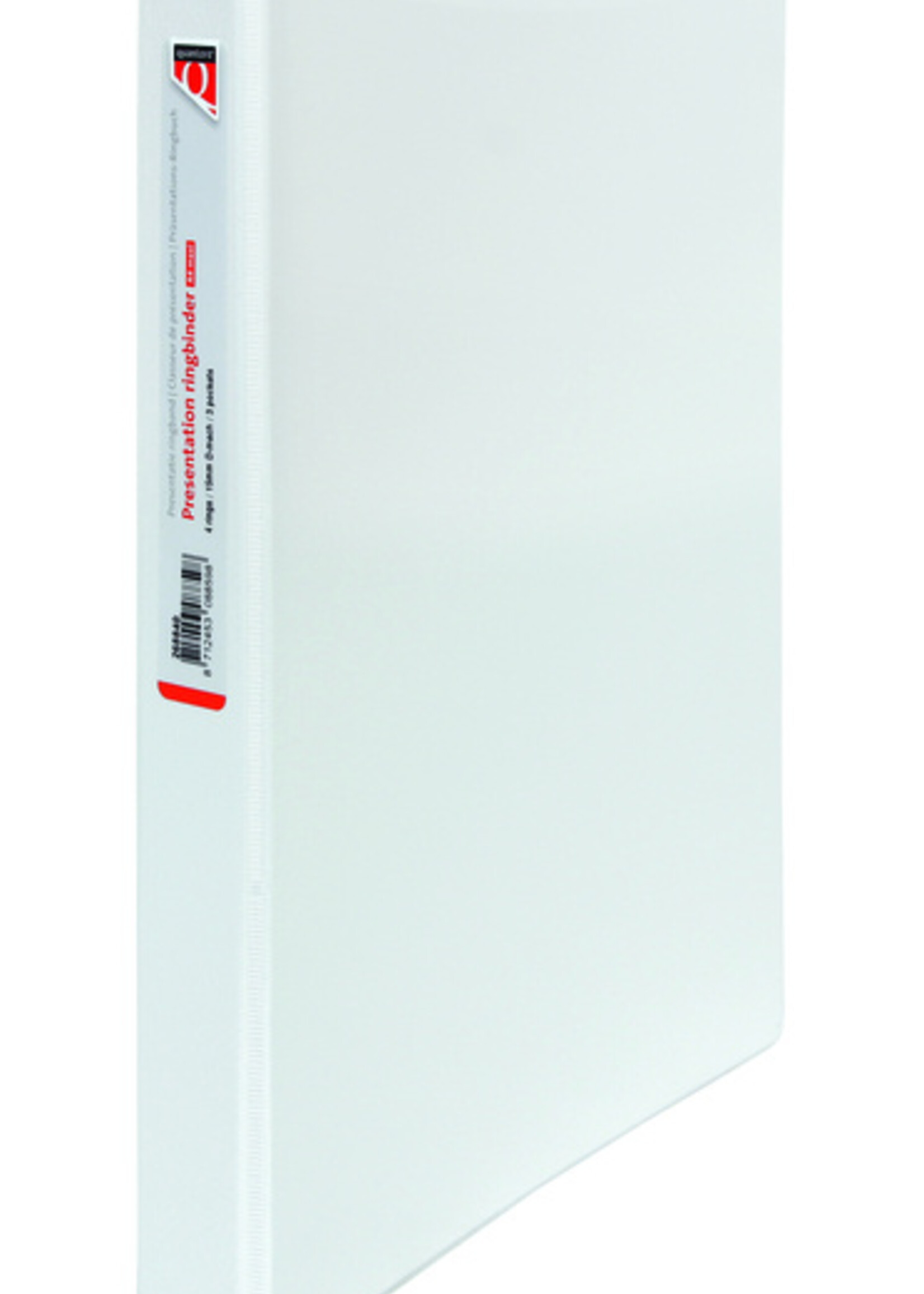 Quantore Classeur de présentation Quantore A4 4 anneaux mécanisme D 25mm blanc