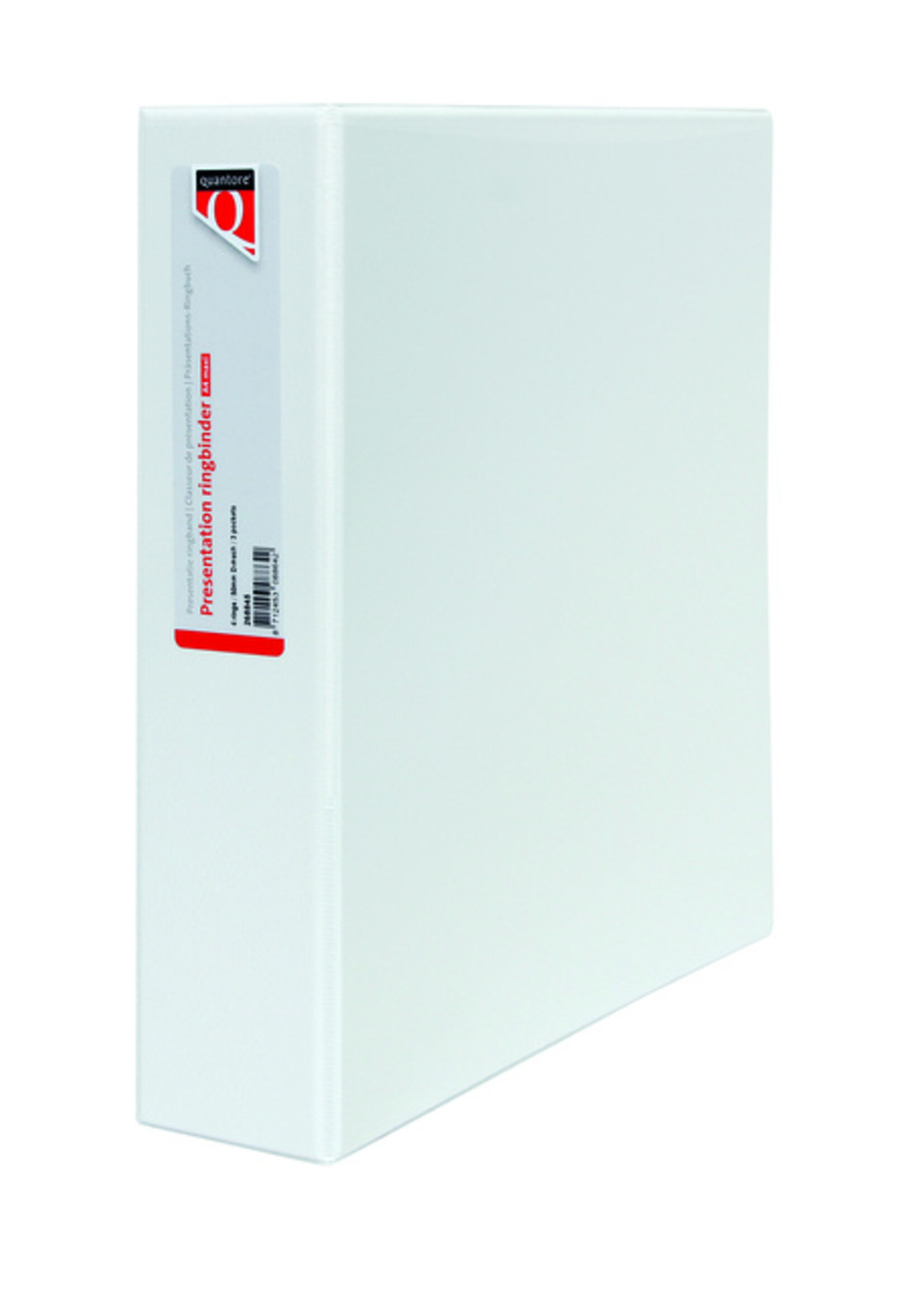Quantore Classeur de présentation Quantore A4 4 anneaux mécanisme D 30mm blanc