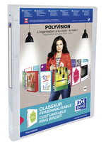 Oxford Classeur panorama Oxford Polyvision 4 anneaux A4-20mm transparent