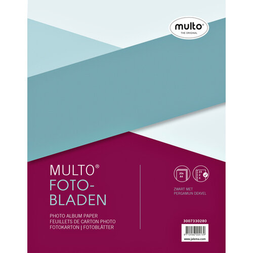 Multo Interieur Multo fotobladen A4 23-rings met dekvel 20vel zwart