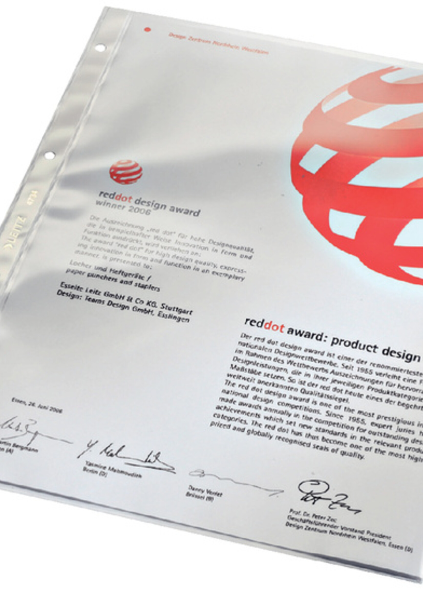 Leitz Pochette Leitz Premium Standard Copy safe A4 PVC 0,09mm 4 trous transparent