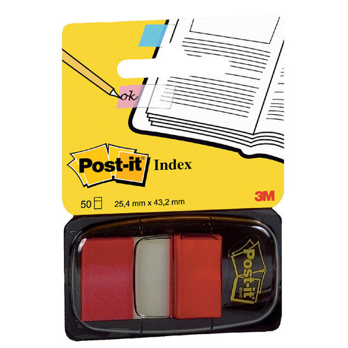 Post-it Indextabs 3M Post-it 680 25.4x43.2mm rood