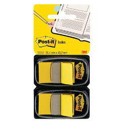 Indextabs 3M Post-it 680 25.4x43.2mm duopack geel