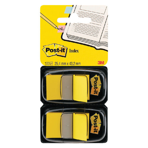 Post-it Indextabs 3M Post-it 680 25.4x43.2mm duopack geel