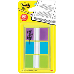 Indextabs 3M Post-it 680 24mmx43.2mm helder assorti