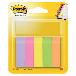 Markeerstrook Post-it 670 15x50mm papier assorti