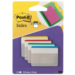 Marque-pages 3M Post-it 686F1 strong 50mm 4 couleurs