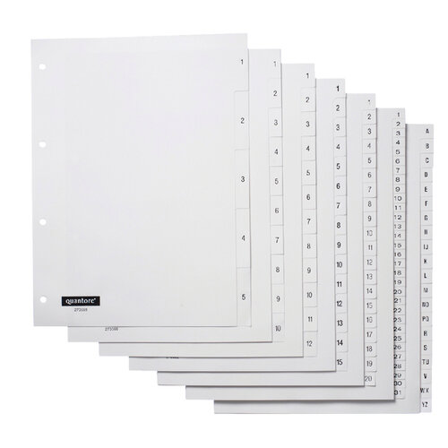 Quantore Intercalaires Quantore 4 perf numéro 1-10 blanc PP