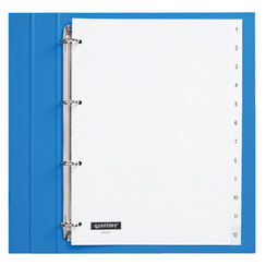 Intercalaires Quantore 4 perf numéro 1-12 blanc PP