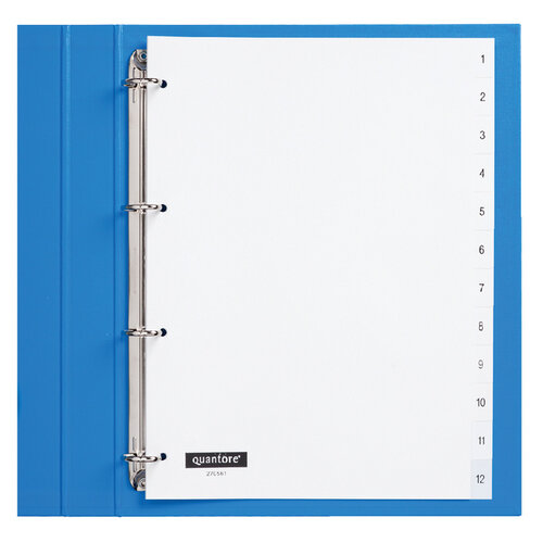 Quantore Intercalaires Quantore 4 perf numéro 1-12 blanc PP