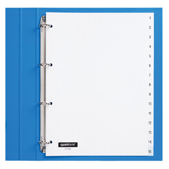 Intercalaires Quantore 4 perf numéro 1-15 blanc PP