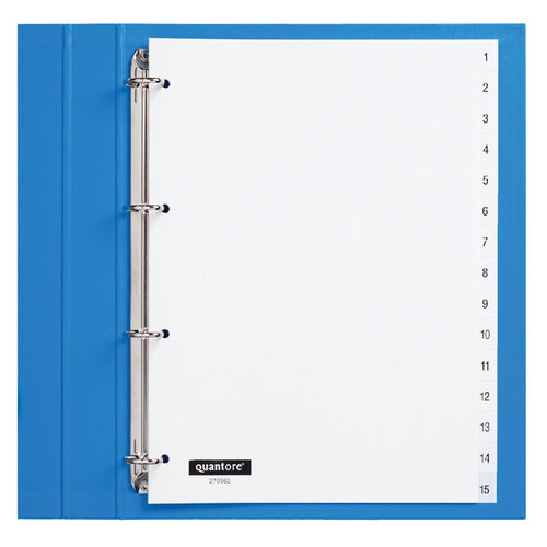 Quantore Intercalaires Quantore 4 perf numéro 1-15 blanc PP