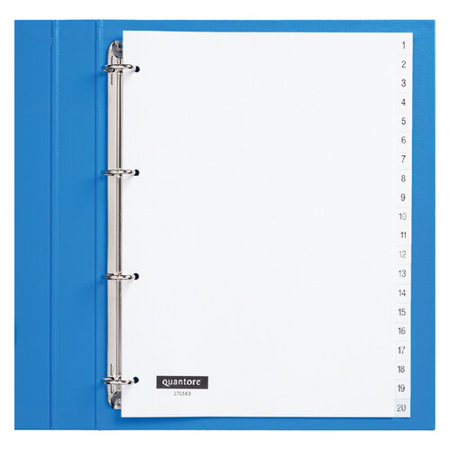 Quantore Intercalaires Quantore 4 perf numéro 1-20 blanc PP