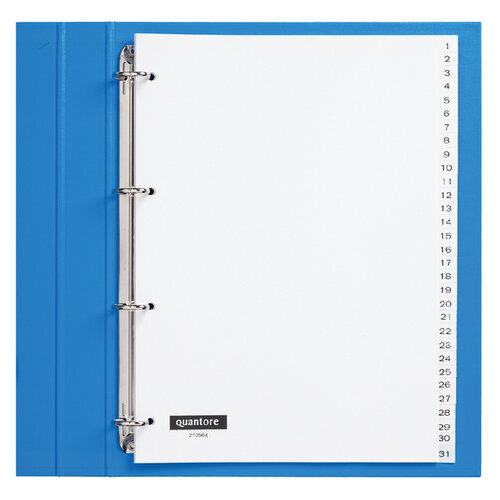 Quantore Intercalaires Quantore 4 perf numéro 1-31 blanc PP