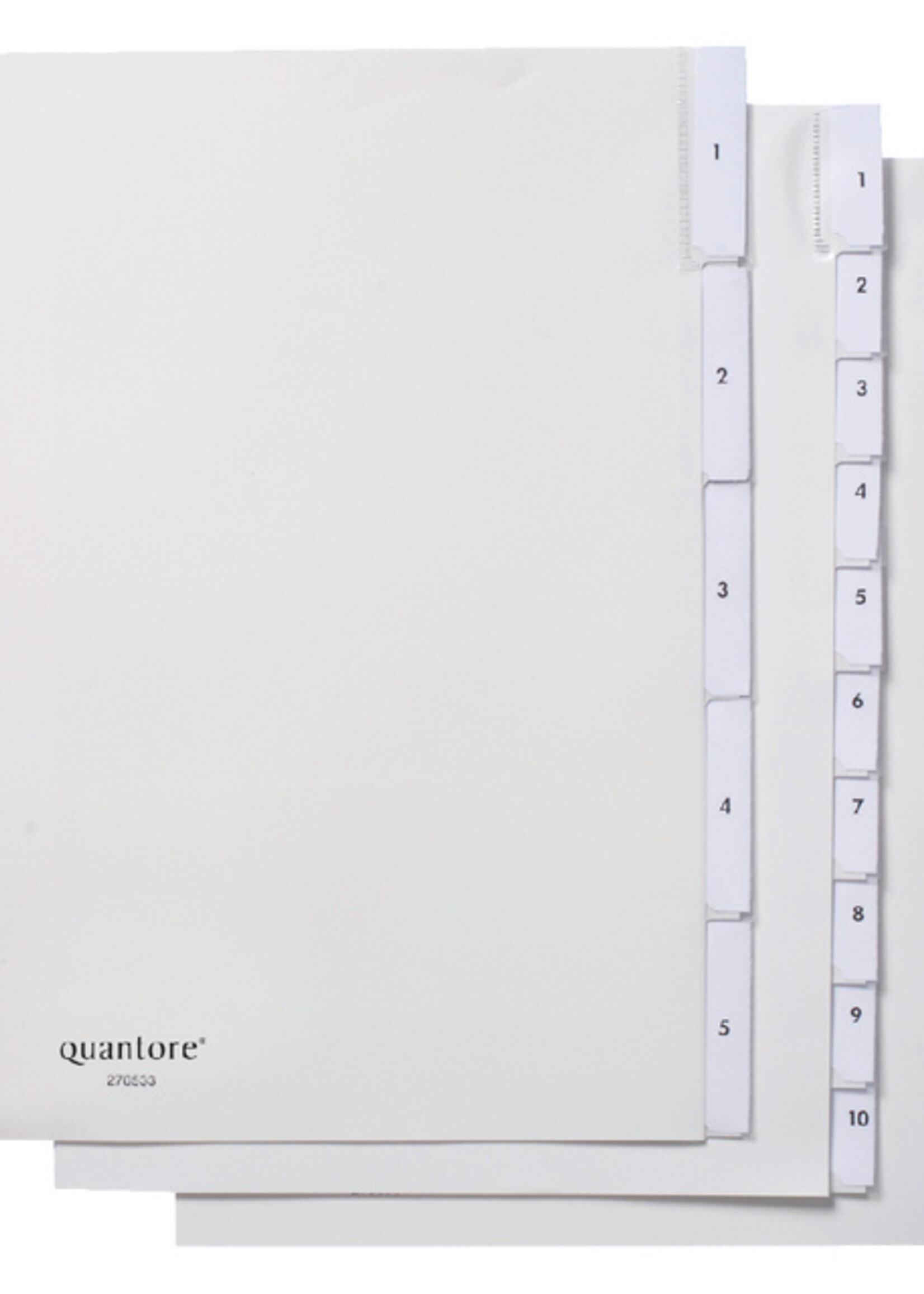 Quantore Intercalaires Quantore 4 perf 5 onglets à fenêtre blanc PP