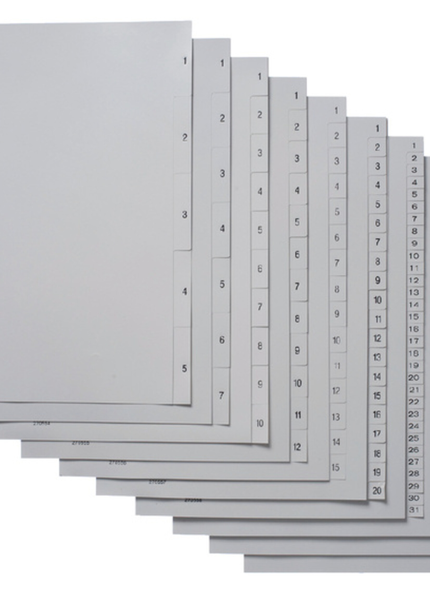Quantore Intercalaires Quantore 4 perforations numéro 1-52 PP gris