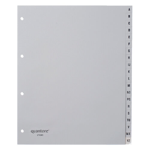 Quantore Intercalaires Quantore 4 perf 20 onglets A-Z gris PP
