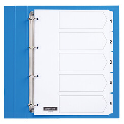 Intercalaires Quantore 4 perf numéro 1-5 blanc carton