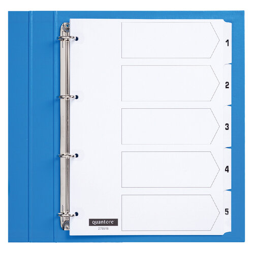 Quantore Intercalaires Quantore 4 perf numéro 1-5 blanc carton