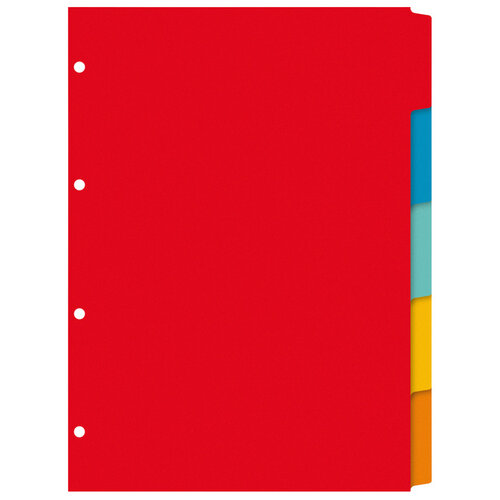 Kangaro Intercalaires Kangaro 4 perf PE405 5 onglets assorti carton