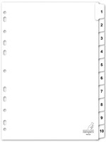 Kangaro Intercalaires Kangaro 4 perf PK410C numéro 1-10 blanc carton