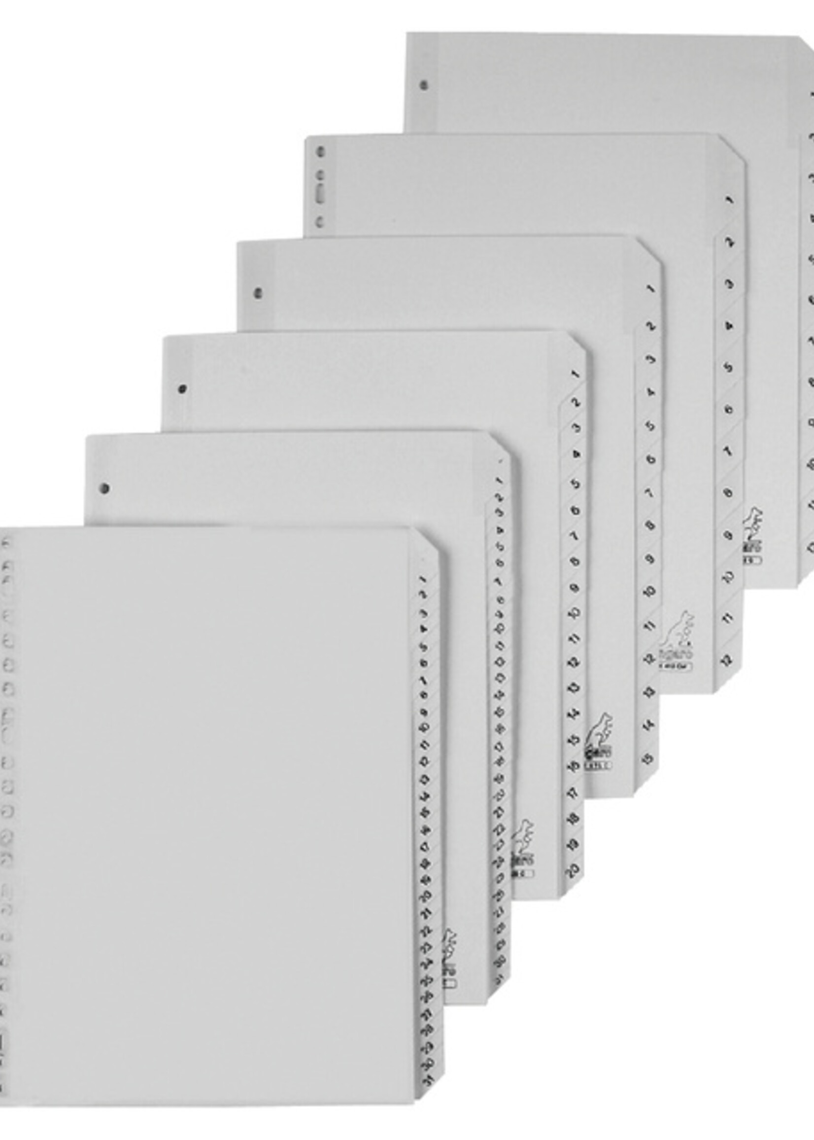 Kangaro Intercalaires Kangaro 4 perf G405C numéro 1-5 gris PP