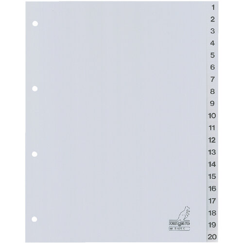 Kangaro Tabbladen Kangaro 4-gaats G420C 1-20 genummerd grijs PP