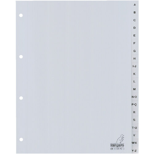 Kangaro Intercalaires Kangaro 4 perf G420AZ 20 onglets A-Z gris PP