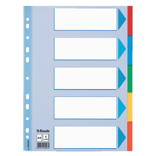 Esselte Intercalaire Esselte A4 11perf carton 5onglets+page/garde