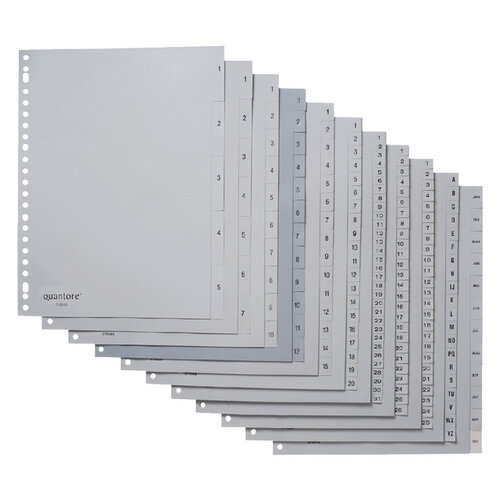 Quantore Intercalaires Quantore 23 perf numéro 1-10 gris PP