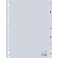 Intercalaires Kangaro 23 perf G407CM numéro 1-7 gris PP